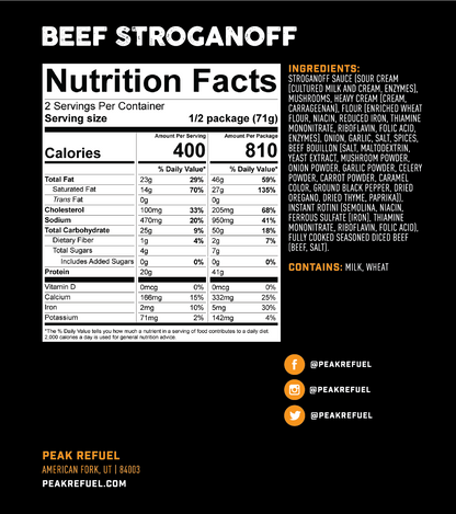 PEAK REFUEL - BEEF STROGANOFF - RTG Supply Co